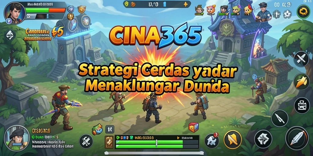 Screenshot gameplay CINA365 yang menampilkan pertempuran strategi epik.