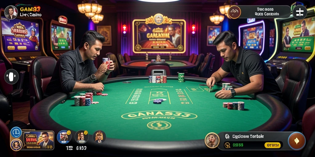 Tampilan gameplay Live Casino yang mendebarkan di GANAS33.