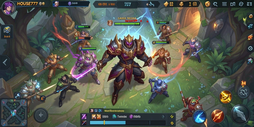Tampilan gameplay seru dan strategi pertarungan di HOUSE777.