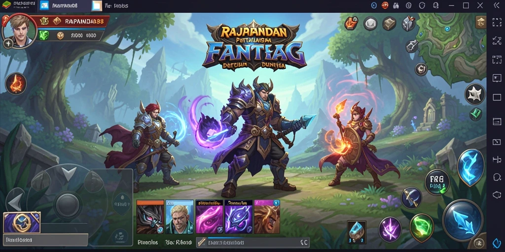 Tampilan gameplay seru di dunia fantasi ARPG RAJAPANDA88.